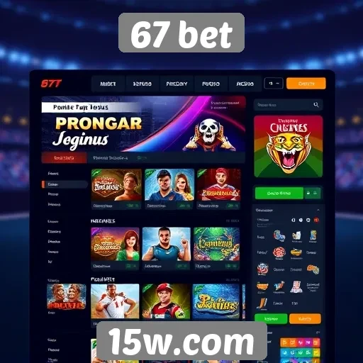 Interface do usuário da plataforma 67 bet